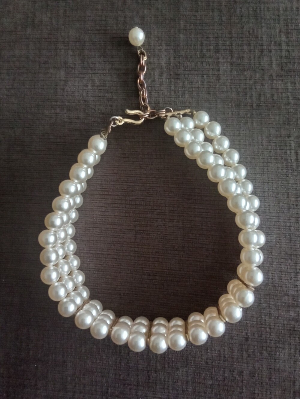 Creamy White Faux Pearl Multi-Strand Choker Necklace